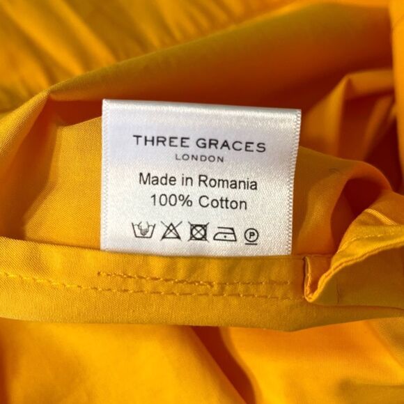 NEW Three Graces Sofia Cotton Poplin Sundress in Mango Yellow Size 8 - Picture 10 of 11